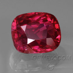 natural red ruby cushion unheated untreated