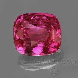 natural cushion red ruby GIA