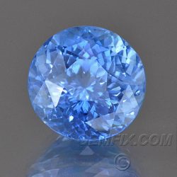 untreated cornflower blue certified round sapphire