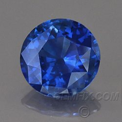 deep royal blue round sapphire