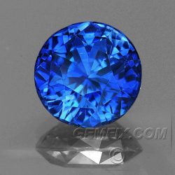 Round royal blue sapphire