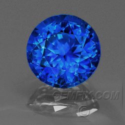 intense blue round sapphire
