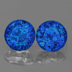 Round Blue Sapphire Matched Pair