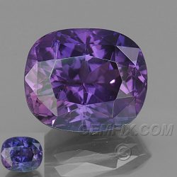 color change purple sapphire cushion