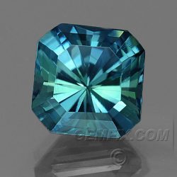 unheated teal radiant square cut sapphire