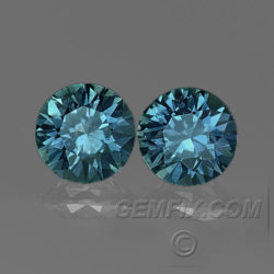 Teal Round Sapphire Pair Unheated Untreated