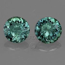 Teal Untreated Round Sapphire Pair