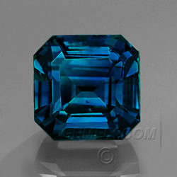 Asscher Square Teal Sapphire Blue Unheated