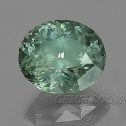 Montana Sapphire green untreated oval