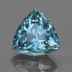 blue green Montana sapphire triangle trylion