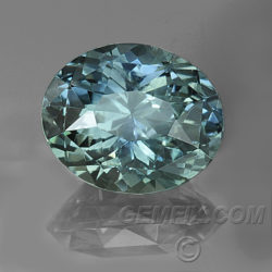 blue green oval Montana Sapphire