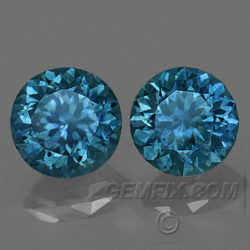 Blue Green Montana Sapphire round pair