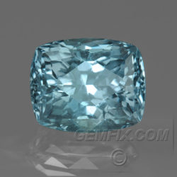 Unheated aqua blue Montana Sapphire cushion