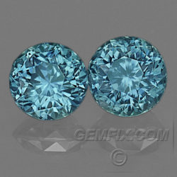 Round Pair Montana Sapphire Blue Green