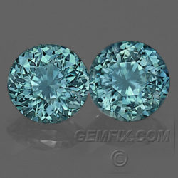 Round Matched Pair Montana Sapphire Blue Green