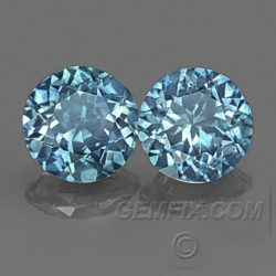 Round Pair Blue Green Montana Sapphire