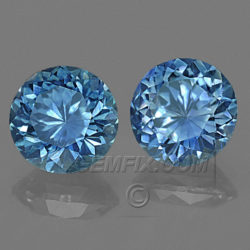 Round Blue Pair Montana Sapphire