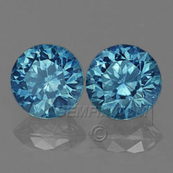 Teal Blue round Pair Montana Sapphire