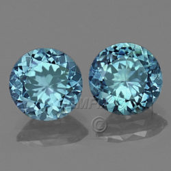 Round Blue Green Pair Montana Sapphire