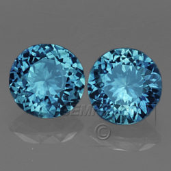 Montana Sapphire Blue Teal Round Pair