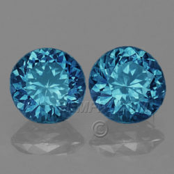 Round Pair Montana Sapphire Blue Green