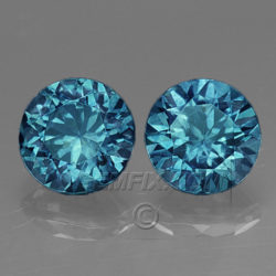 Round Pair Montana Sapphire Teal Blue