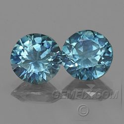 blue Montana Sapphire round pair