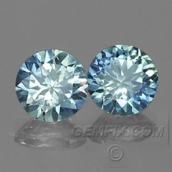 round pair Montana Sapphire parti-color