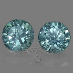 Teal Matched Pair of Montana Sapphires Round, Blue Green Color
