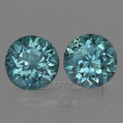 Round Pair of Teal Blue Green Montana Sapphire Rounds