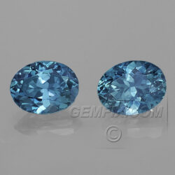 Oval Matched Pair of Blue Montana Sapphires