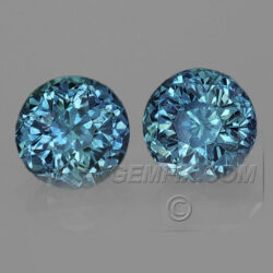 Blue Matched Pair of Round Montana Sapphires