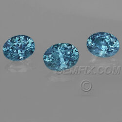 Matched Suite of Blue Montana Sapphires Ovals