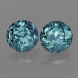 Round Matched Pair of Montana Sapphire teal