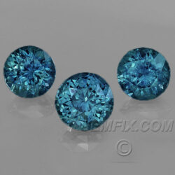 Matched suite 3 Round Blue Montana Sapphires