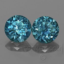 round pair Montana Sapphire blue green