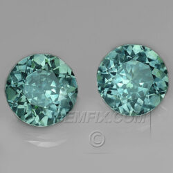 Blue Green Pair of Round Montana Sapphires Teal