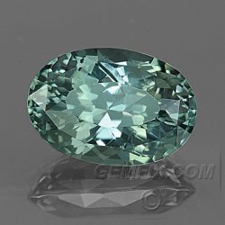 unheated Montana Sapphire blue green oval