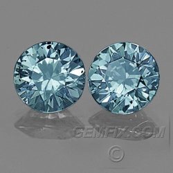 untreated Montana Sapphire round brilliant pair