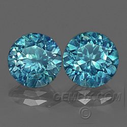 round matched pair Montana Sapphire blue