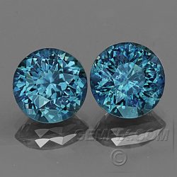 blue green Montana Sapphire round pair